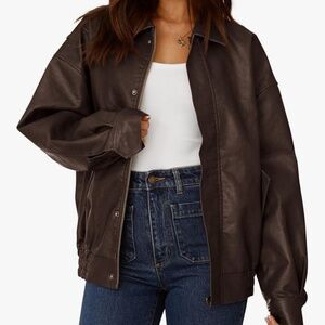 NWOT PRETTYGARDEN Women's Faux Leather Motorcycle Jacket